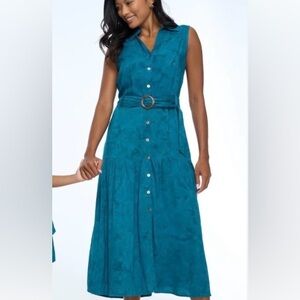 Khush teal green sleeveless midi dress size small